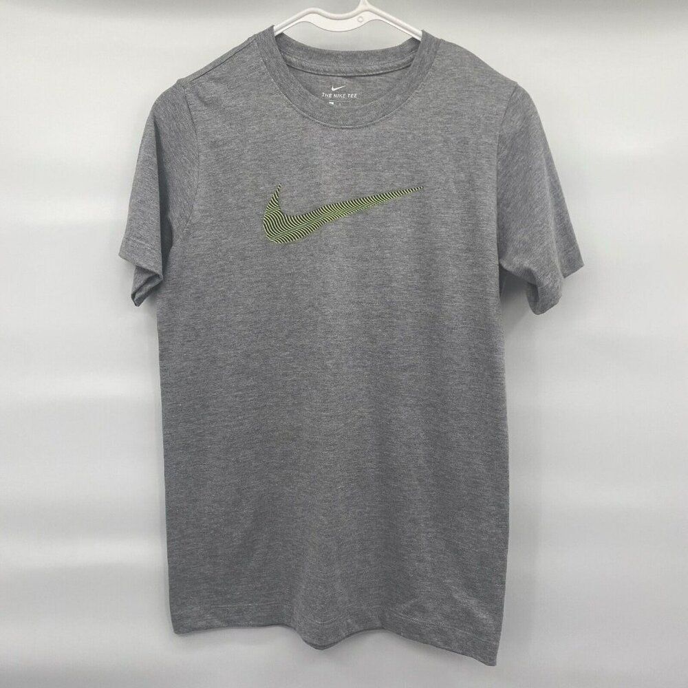 Nike Tee Short Sleeve T-Shirt Gray Swoosh‎ Boys Size Large